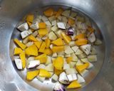 A picture of step 2 of Potato - Brinjal Curry.