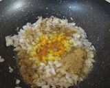 A picture of step 2 of Sev Tamatar Sabji.