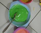 Bolu pelangi setelah hujan 🥰 langkah memasak 4 foto