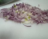 A picture of step 2 of Purple Cabbage Soup with Sheep’s Milk Ricotta and Kamut Bread Croutons.