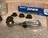 A picture of step 7 of Peanut Butter, Coconut and Chocolate NO BAKE Cookies.