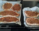 A picture of step 12 of Lahmacun - Turkish minced lamb pitta/pizza.