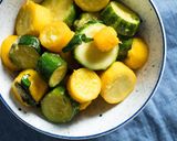 A picture of step 1 of California Farm Summer Squash Freezing.