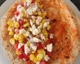 A picture of step 3 of Veggie Chapati (left over) Wrap.