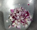 A picture of step 1 of Turmeric paneer.