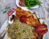 عکس مرحله 3 از دستور سبزی پلو با ماهی عید