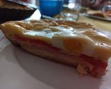 Foto del paso 5 de la receta: Torta de masa licuada con fiambre, huevo y tomate