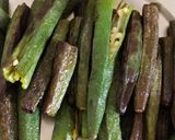 A picture of step 2 of Mustard Bhindi Masala.