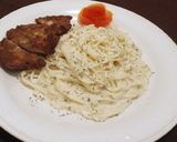 Foto langkah ke 4 dari resep Spaghetti carbonara dengan chicken katsu.