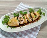 Hình bước làm 4 của món Mực nhồi tôm hấp & sốt Teriyaki
