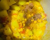 A picture of step 3 of Papaya and Chana Dal quick curry.