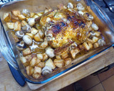 Foto del paso 6 de la receta: Pollo al horno con champis y patata