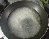 A picture of step 3 of Mysore Pak (Traditional South Indian Sweet).