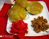 A picture of step 4 of Palak Poori With Chana.