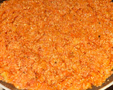 Foto del paso 3 de la receta: Berenjenas rellenas de pollo, jamón y salchichas al horno