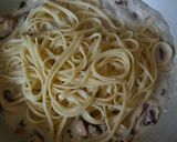 A picture of step 6 of Creamy Pasta with Mushrooms.