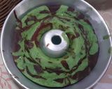 Foto langkah ke 5 dari resep Bolu Kukus lumer Pandan Cokelat.