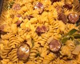 A picture of step 6 of Baked Pasta with Cheddar Cheese and Smoked Beef Sausage.