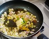 A picture of step 3 of Kacche kele(Raw banana) ki sabzi.