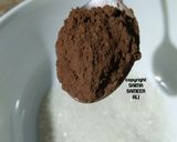 A picture of step 1 of Eggless Chocolate Pudding With a cup of Cappuccino.