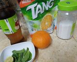 A picture of step 1 of Orange Mojito 🍊.