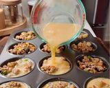 A picture of step 5 of Filipino Tortang Talong Egg Bites w/ Chicken Giniling 🇵🇭.