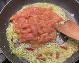 A picture of step 6 of Chicken breast stir fry with chilli, soysauce, black vinegar, Chinese style.