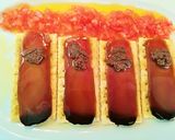 Foto del paso 8 de la receta Pincho de mojama con olivada, tomate, albaricoque y piñones