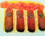 Foto del paso 8 de la receta: Pincho de mojama con olivada, tomate, albaricoque y piñones