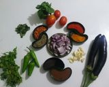 A picture of step 1 of Masalay dar baigan.