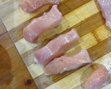 A picture of step 2 of Doritos chicken strips.