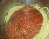 Foto del paso 6 de la receta: Espaguetis con salsa de tomate y jamón molido