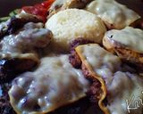 Lilahagymás, gombás tarja, füstölt sajt “szigeteléssel” recept fázis 7 fotója