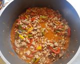 Foto del paso 4 de la receta: Pasta con salsa de pavo, pimientos y champiñones