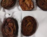 A picture of step 7 of Alu vadi (colacasia leaves fritters).