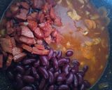 Húsos babragu lángossal recept fázis 3 fotója