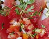 A picture of step 6 of Watermelon Salsa.
