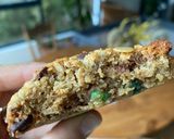 A picture of step 7 of M&Ms chocolate cookies.