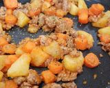 A picture of step 3 of My Gran's sausage and veg pie.