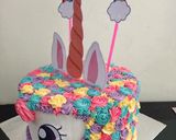 Foto langkah ke 9 dari resep Unicorn Birthday Cake Base Rainbow Cake.