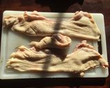 A picture of step 1 of California Farm Duck Pate Spread on toast.