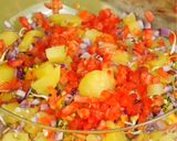 A picture of step 5 of Tangy- Sweet- Spicy Mango Chaat.