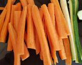 A picture of step 1 of Carrot & Courgette french fries.