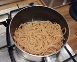 A picture of step 1 of Spaghetti Carbonara.