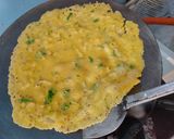 A picture of step 4 of Chana flour pudla.