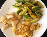 A picture of step 1 of Chaal Chingri Potol (Parwal / Pointed Gourd Cooked With Prawns & Rice - Bengali style).