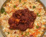 A picture of step 8 of Swahili chicken biryani.