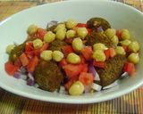 A picture of step 4 of Falafel Chaat (Chickpeas Dumplings - Indo - Middle Eastern Fusion Style).