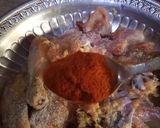 A picture of step 2 of Kache chicken ki biryani.