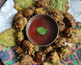 A picture of step 7 of Palak Pakoda.